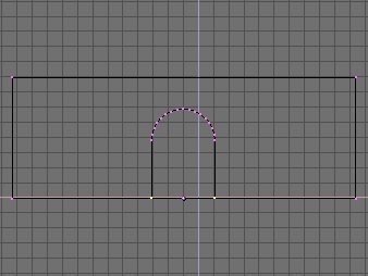 Extruding the circle to form a door.