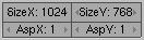 The size buttons